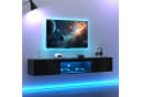 Merax Lowboard hängend mit Türen und offenes Fach, Fernsehtisch hochglanz, TV-Schrank mit LED, TV-Ständer, APP Bild 1