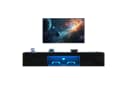 Merax Lowboard hängend mit Türen und offenes Fach, Fernsehtisch hochglanz, TV-Schrank mit LED, TV-Ständer, APP Bild 2