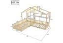 Merax Kinderbett Hausbett mit LED-Lichtband und Sicherheitsgitter Bild 5