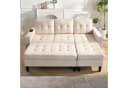 Merax Schlafsofa L-Form mit LED und USB - Beige/Grau Chenille Bild 1