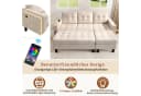 Merax Schlafsofa L-Form mit LED und USB - Beige/Grau Chenille Bild 3
