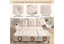 Merax Schlafsofa L-Form mit LED und USB - Beige/Grau Chenille Bild 4