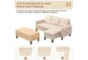 Merax Schlafsofa L-Form mit LED und USB - Beige/Grau Chenille Bild 5