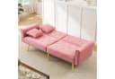 Merax Schlafsofa Rosa mit verstellbarer Rückenlehne & goldenen Metallfüßen Bild 1
