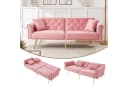 Merax Schlafsofa Rosa mit verstellbarer Rückenlehne & goldenen Metallfüßen Bild 2
