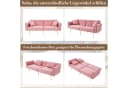 Merax Schlafsofa Rosa mit verstellbarer Rückenlehne & goldenen Metallfüßen Bild 5