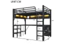 Merax Hochbett 140x200 cm Metallbett mit LED-Beleuchtung & USB-Anschluss Bild 4