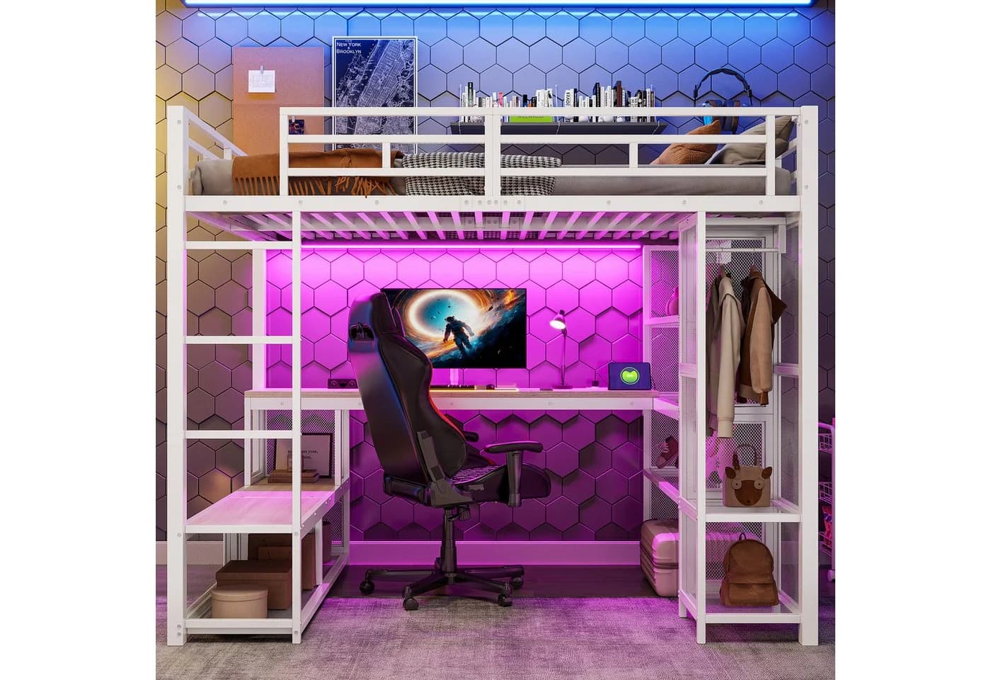 Hochbett aus Metall und MDF - Funktional und Sicher