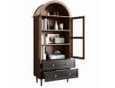 Merax Hochschrank Retro Sideboard mit Glastür und Schubladen Bild 2