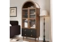 Merax Hochschrank Retro Sideboard mit Glastür und Schubladen Bild 4