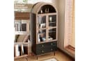 Merax Hochschrank Retro Sideboard mit Glastür und Schubladen Bild 5