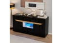 Merax Sideboard Hochglanz Weiß LED-Beleuchtung Bild 3