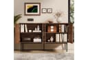 Merax Sideboard Rattanfurnier Walnussholz-Optik 4 Türen Bild 1