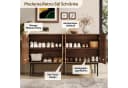 Merax Sideboard Rattanfurnier Walnussholz-Optik 4 Türen Bild 5