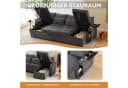 Merax U-Form Schlafsofa Grau mit Schlaffunktion und Stauraum Bild 5