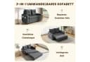 Merax Schlafsofa 3-in-1 mit USB-Anschluss Beige/Grau Bild 5