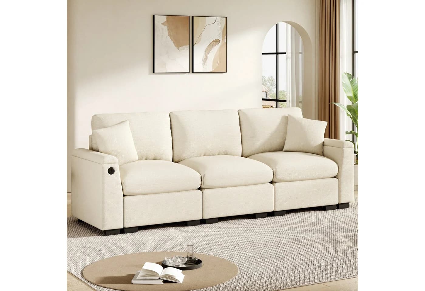 Merax 3-Sitzer Sofa Chenille USB-Anschluss - Bild 3
