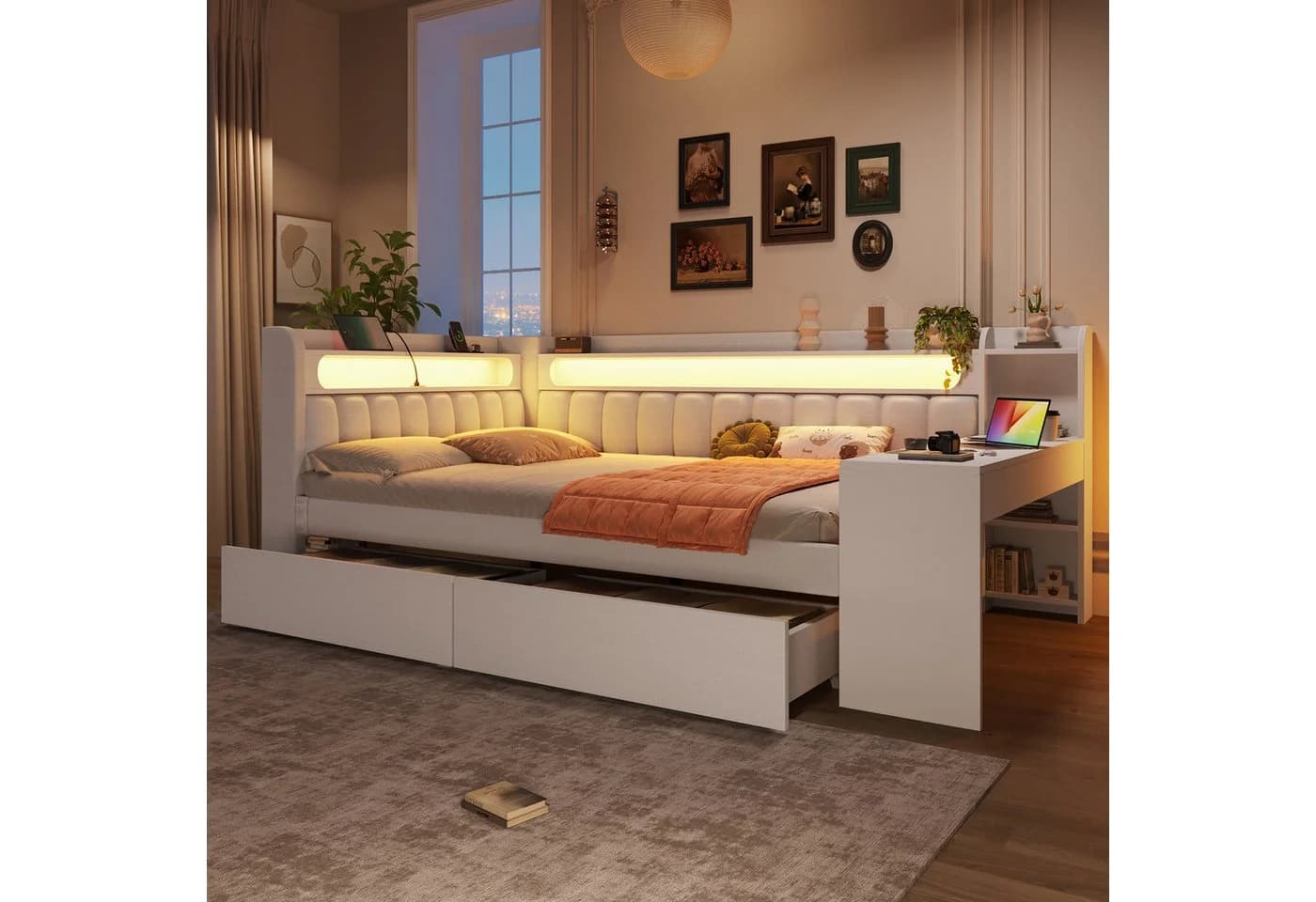 Merax Daybett 140x200cm mit LED-Beleuchtung und USB-Anschlüssen - Bild 2