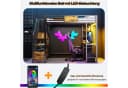 Flieks Hochbett Metallbett 90x200cm mit Schreibtisch, Stauraumtreppe, LED und Aufladen Bild 4