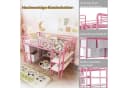 Flieks Hochbett Kinderbett Metall Rosa mit Treppe und Stauraum Bild 3