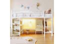 Flieks Hochbett Kinderbett Metallbett 90x200cm mit Stoffschubladen LED Bild 1