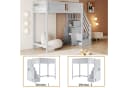 Flieks Hochbett Kinderbett 90x200cm mit Stauraumtreppe Grau Bild 4