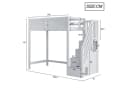 Flieks Hochbett Kinderbett 90x200cm mit Stauraumtreppe Grau Bild 5