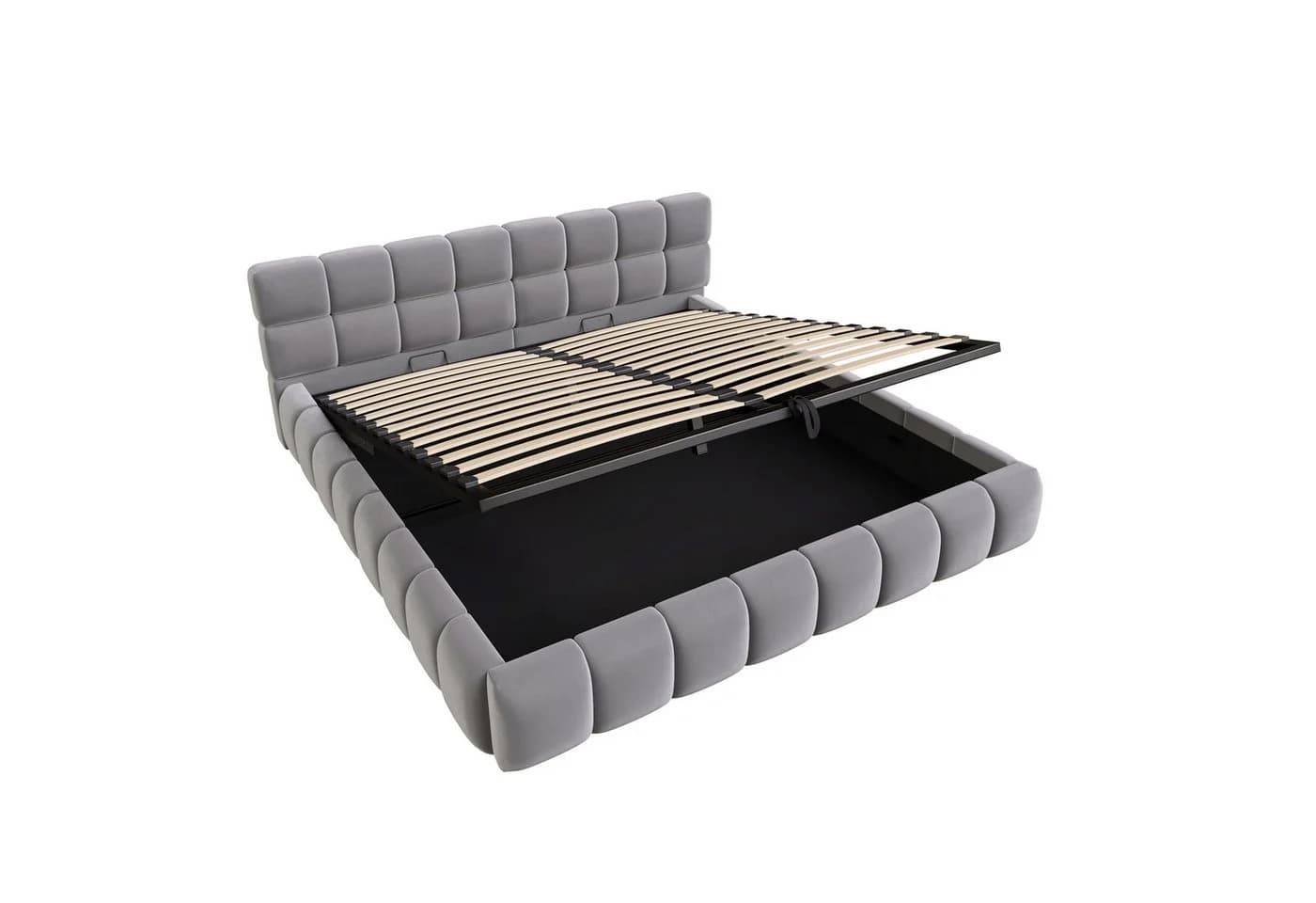 Flieks Polsterbett Hydraulisch Doppelbett 180x200cm Samt - Bild 5
