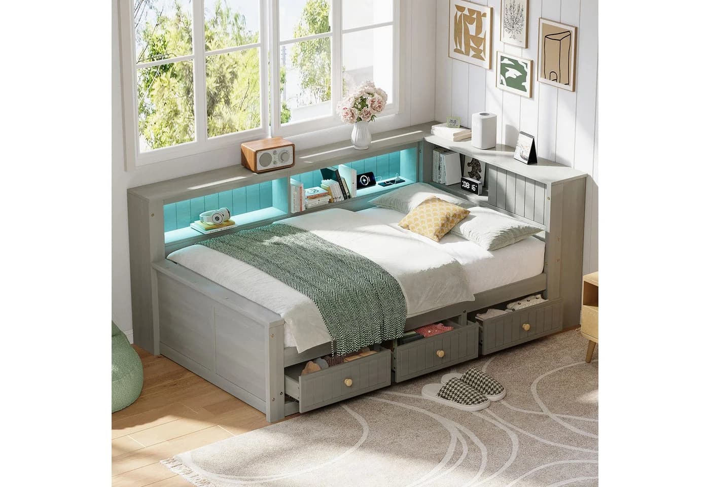 Flieks Daybett mit Stauraum Grau 90x200cm - Bild 2