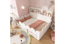 Flieks Kinderbett Bodenbett 140x200cm Weiß mit Regal und Rausfallschutz Bild 3