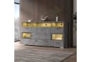 Merax Sideboard Industrial mit LED, 3 Schubladen, Grau Bild 3