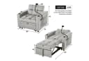 Merax Schlafsofa mit 3-in-1 Bettfunktion grau Bild 5