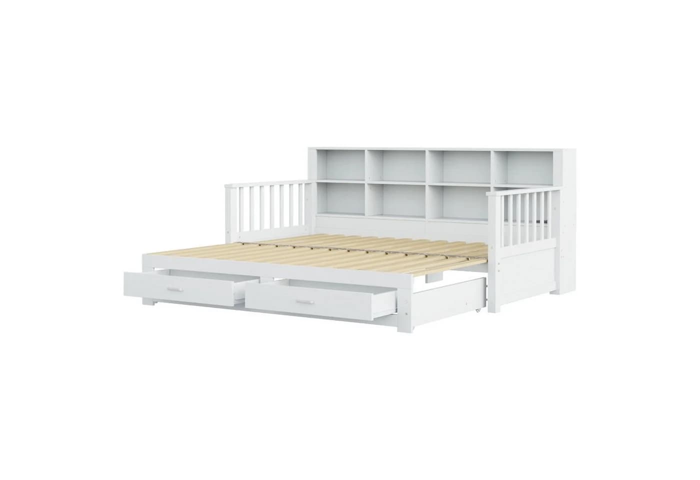 Merax Daybett 90/180x190cm mit USB-Ladeanschluss Ausziehbares Schlafsofa Kinderbett - Bild 5