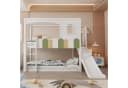 Merax Hochbett Hausdesign mit Rutsche und Sicherheitsleiter Bild 1