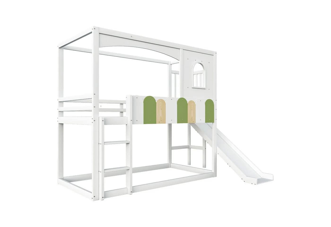 Merax Hochbett Hausdesign mit Rutsche und Sicherheitsleiter - Bild 5