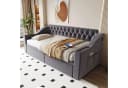Merax Polsterbett Schlafsofa 90x190cm USB-Ladeanschluss Metallrahmen Bild 1
