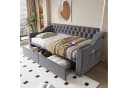 Merax Polsterbett Schlafsofa 90x190cm USB-Ladeanschluss Metallrahmen Bild 2