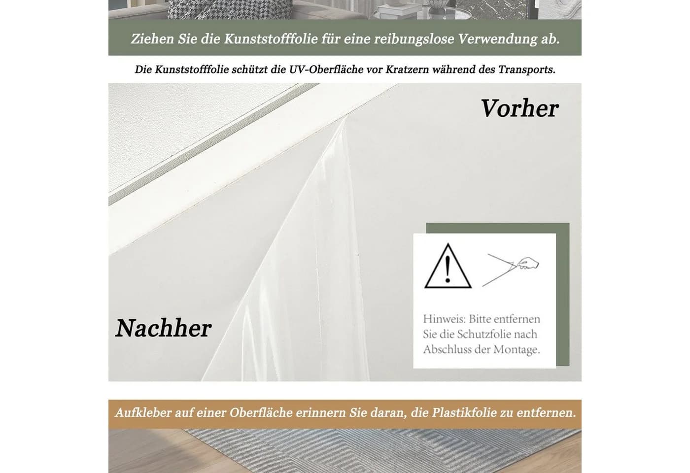 Merax Couchtisch Hochglanz Sofatisch mit LED-Beleuchtung - Bild 3
