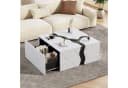 Merax Couchtisch Marmoroptik 70x70cm Kaffeetisch Wohnzimmertisch Bild 4