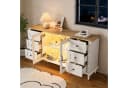 Merax Sideboard mit LED-Leuchten Weiß Holzton Bild 1