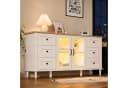 Merax Sideboard mit LED-Leuchten Weiß Holzton Bild 2
