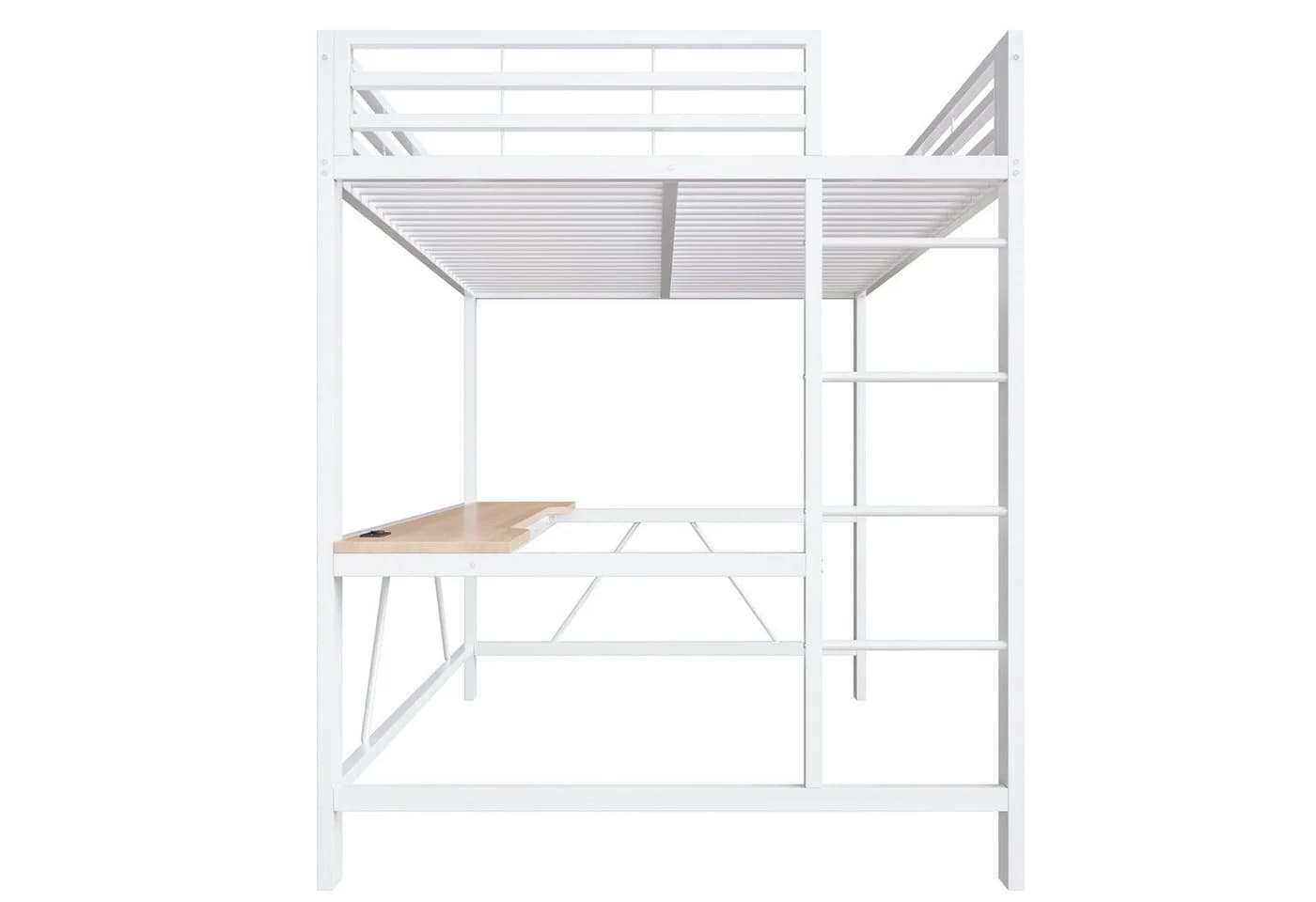 Merax Hochbett mit LED-Beleuchtung & USB-Ladestation 140x200cm - Bild 5