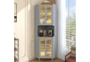Flieks Badkommode Eckschrank mit LED-Beleuchtung und Glastüren Grau Bild 2