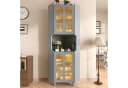 Flieks Badkommode Eckschrank mit LED-Beleuchtung und Glastüren Grau Bild 3