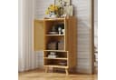 Flieks Hochschrank 2 Rattantüren Mehrzweckschrank Holzoptik Landhausstil Bild 1