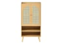 Flieks Hochschrank 2 Rattantüren Mehrzweckschrank Holzoptik Landhausstil Bild 5
