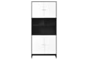 Flieks Hochschrank mit LED-Beleuchtung 4 Türen Schwarz Bild 4