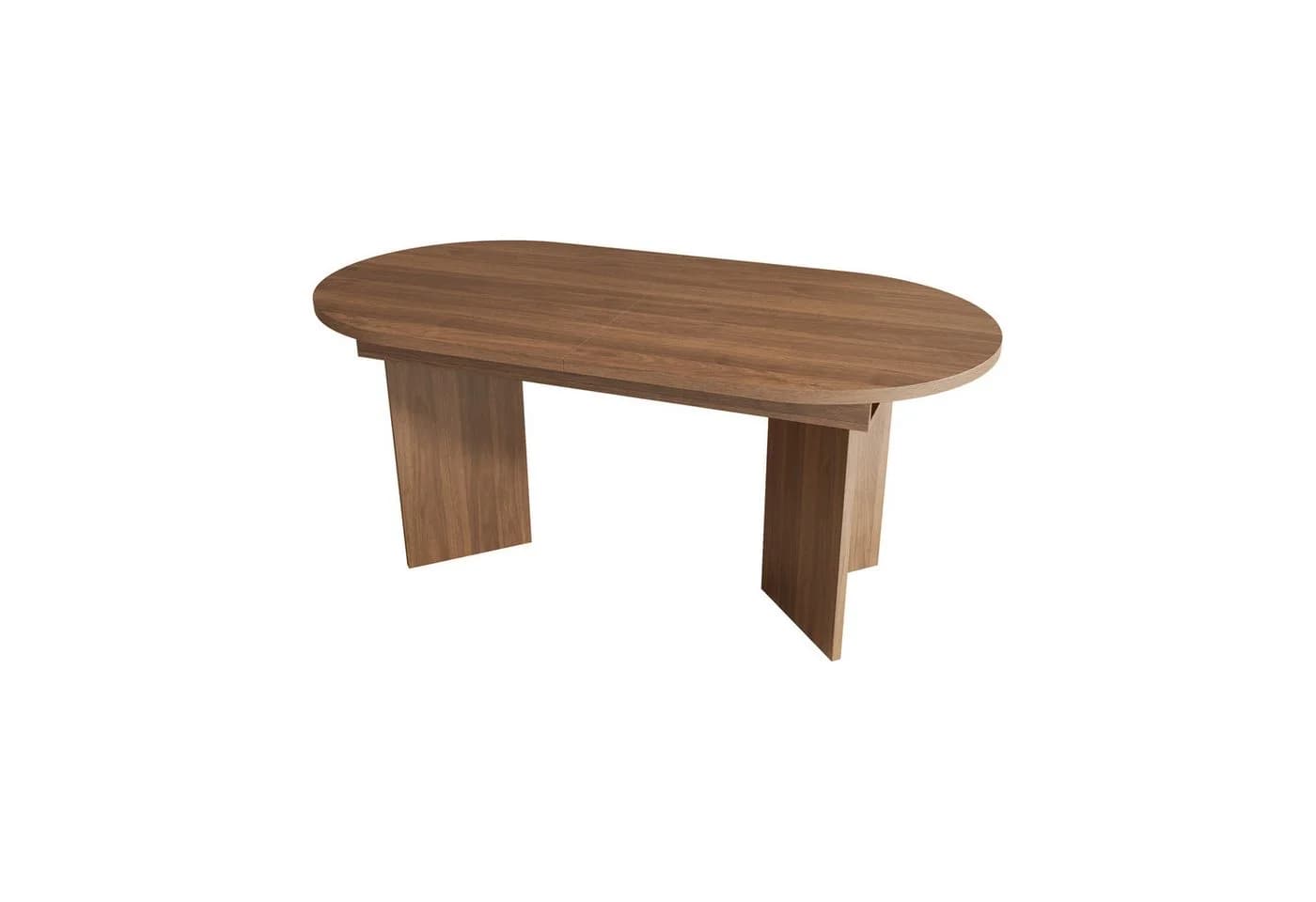 Flieks Esstisch Oval Holzoptik Nussbaumfarbe Ausziehbar - Bild 4