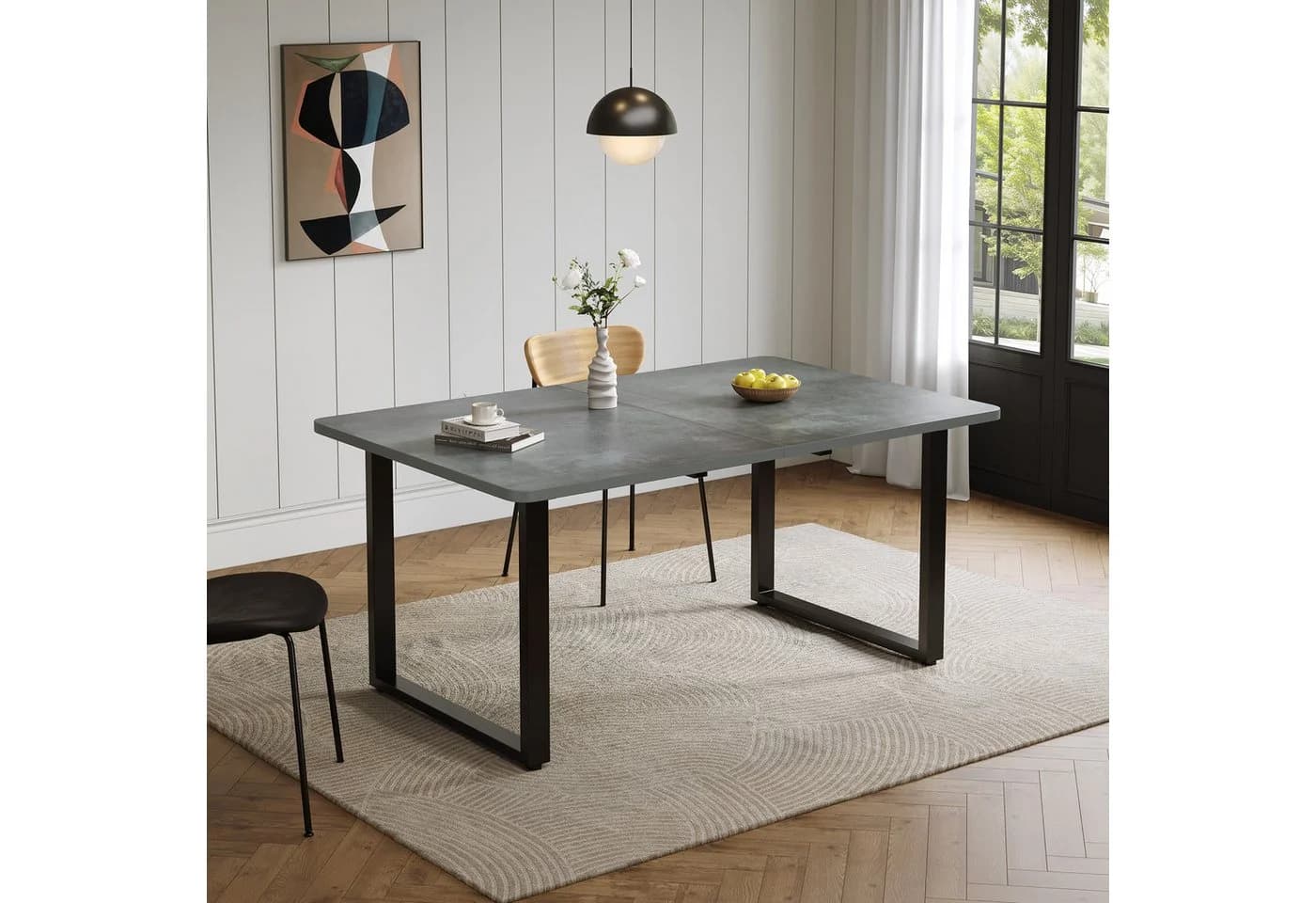 Flieks Esstisch Ausziehbarer Tisch Industriestil Grau - Bild 3
