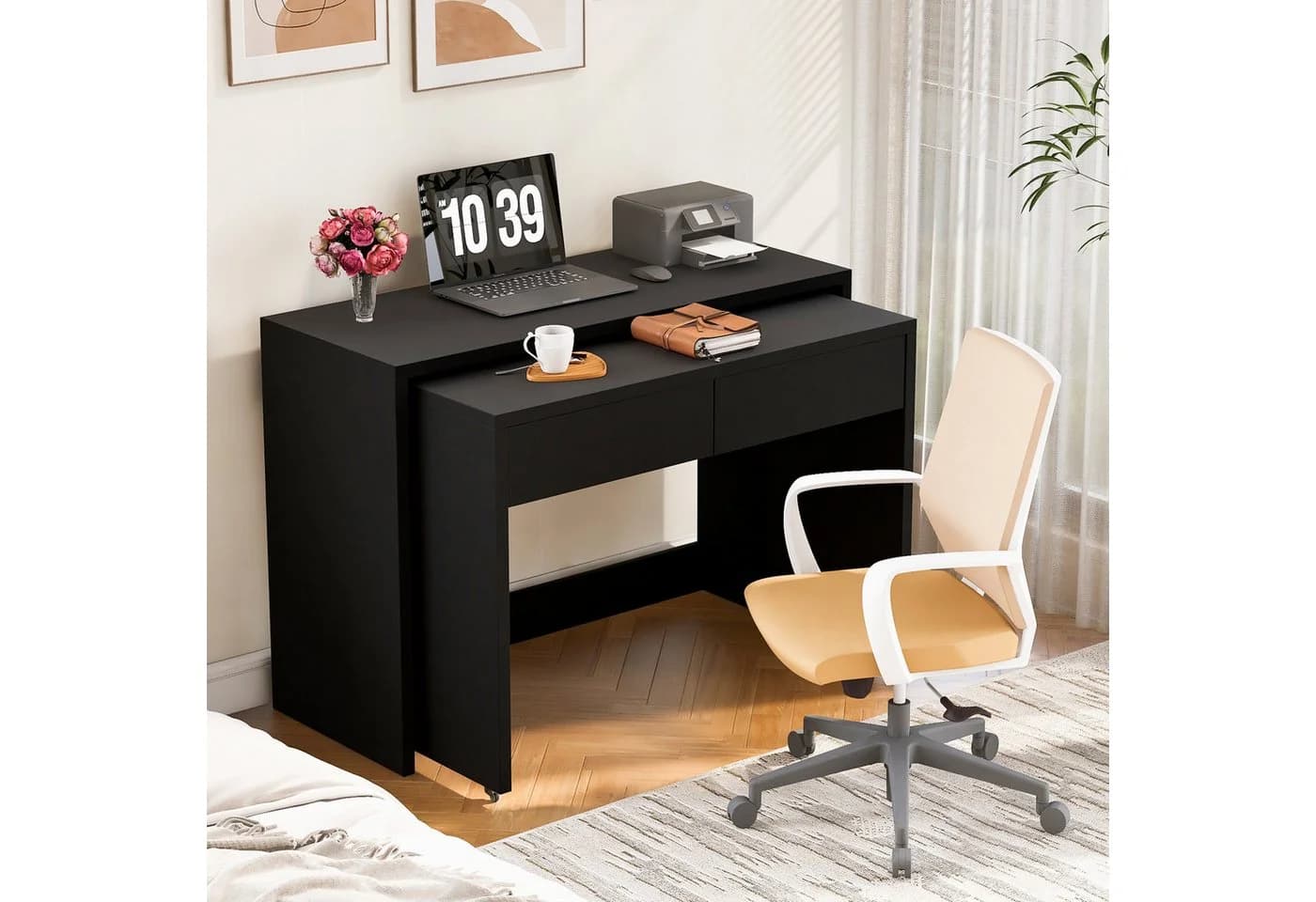 Flieks Schreibtisch Regalschreibtisch & Kommode 2-in-1 Schwarz - Bild 2